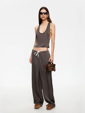 Lioness Slate Gray Satin Tank Top